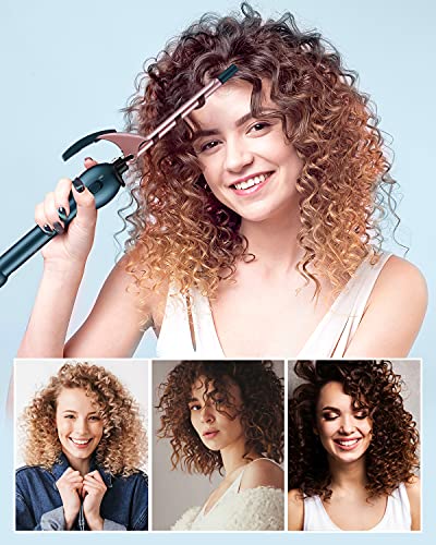 CkeyiN Professionelle Lockenstab Kleine Locken,Mini Lockenstab Keramik,9mm Elektrische Lockenwickler Haar Styling Werkzeuge Mit Schwarze Handschuhe Klein Lockenstab für Männer/Frauen/Kinder