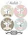 Modish Labels, Monthly Baby Stickers, Baby Milestone Stickers, Photo Prop, Baby Girl, Woodland, Deer, Floral Antlers, Flowers, Baby Shower, Woodland Nursery, Baby Book Keepsake