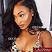 QD-Tizer 180 Density Wavy Hair Wig Natural Black Curly Synthetic Lace Front Wigs with Baby Hair Heat Resistant Body Wave Hair for Women