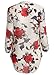 SheIn Women's Floral Printed V Neck High Low Hem Cuffed Sleeves Blouse - Multicolor XX-Large