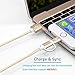[Apple MFi Certified] 2 in 1 Dual Lightning USB Cable 3ft 1 M, HUNDA Nylon Braided USB Connector for Android and Apple Devices such as iPhone, iPad , Samsung, HTC, Nexus, Sony and More (Gold)