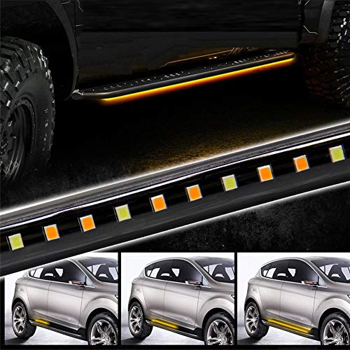 2PCs 70inch Truck LED Running Board Strips Side Marker Lighting Kits Truck Bed lights 216-SMD LED Waterproof Flexible Turn Signal Light Bar Strip for Underglow Pickup Trucks,Jeep,Cars (70 inch)