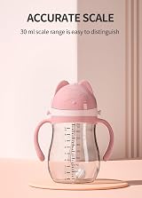 Oberni Baby Sippy Cup with Handle & Strap 270ml Pink Tritan BPA-Free view 8