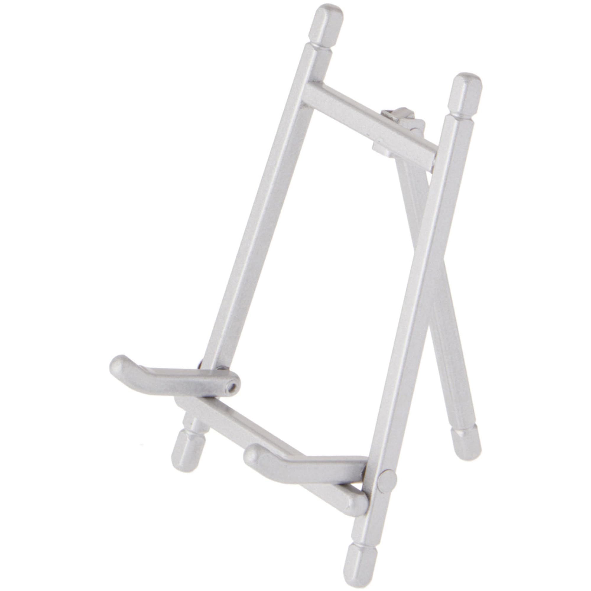 Bard's Satin Silver-toned Metal Easel, 5" H x 3.375" W x 3.5" D