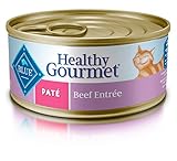 Blue Buffalo Healthy Gourmet Natural Adult Pate Wet Cat Food, Beef 5.5-oz cans (Pack of 24)