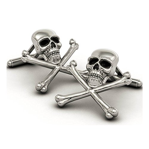 Evbea Mens Skull Cufflinks Cool Stylish Unique Pirate Skeleton