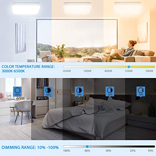 LED Deckenleuchte Dimmbar, 36W 3600lm LED Deckenlampe Dimmbar Mit Fernbedienung, Oeegoo IP54 Wasserfest LED Lampe Für… – Bild 3