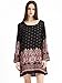 KIRA Women's Vintage Printed Loose Causal Long Sleeve Ethnic Style Tunic Dress