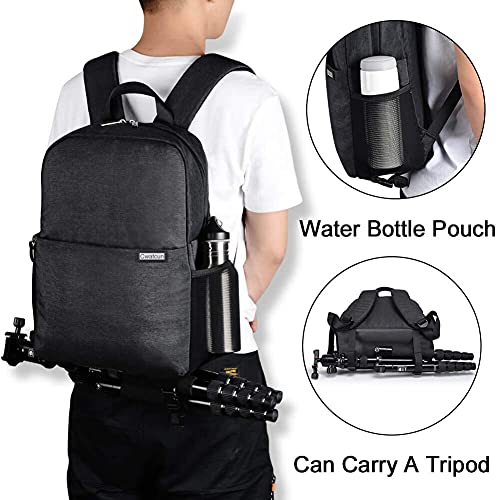 Cwatcun Camera Laptop Backpack, Camera bag for Canon Nikon Sony with Detachable Insert Camera Case fit 14