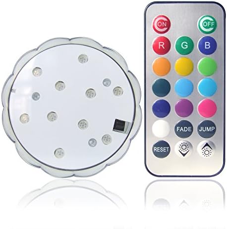 Submersible LED Lights Remote Controlled, Set of 4 Donbala Battery Powered RGB Multi Color Changing Waterproof Bottle Stablizer