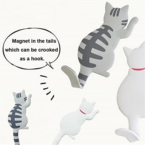 Animal Magnets Hook, Set of 7 Strong Cat Tail Key Holders for Kitchen Office Home Decor and Storage