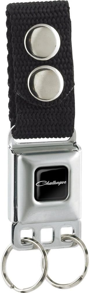 Buckle Down Unisex's Keychain-Challenger Script Black/Silver Key Chain