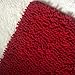 Ustide Half Round Rug Chenille Shag Area Rug Red Rug for Bathroom Non-Slip Absorbent Mat Soft Floor Rug Small