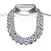 AWAYTR Ladies Choker Necklace Gold Tone Fashion Statement Big Multi Color Crystals Silver&Gray