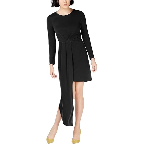 Sundry Side Slit Knotted Dress - Black (0) at Amazon Women's Clothing store