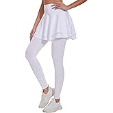 Ultrafun Women's UPF 50+ Capri Skirted Leggings Tights Active Tennis Skirt with Pockets
