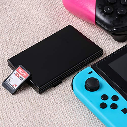 Premium Game Card Case for Nintendo Switch, Aluminum Game Cartridge Holder for Nintendo Switch (Hold 6 Game Cards) - Black - Thumbnail 4
