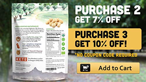 Macadamia Nuts 680g ( 24 ounce 1.5 lb ) Dry Roast Macadamias Enzo Original Sea Salt Flavor from Kenya, a proud Fairtrade Macademia The Perfect Healthy Holiday Snack