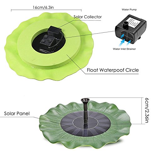 zqasales Solar Fountain, Garden Fountain Artificial Outdoor Fountain For Home Family Garden Park Decoration (Lotus Leaf Shape)