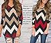 DREAGAL Chevron Print Bottoming T Shirt Wine Red Medium