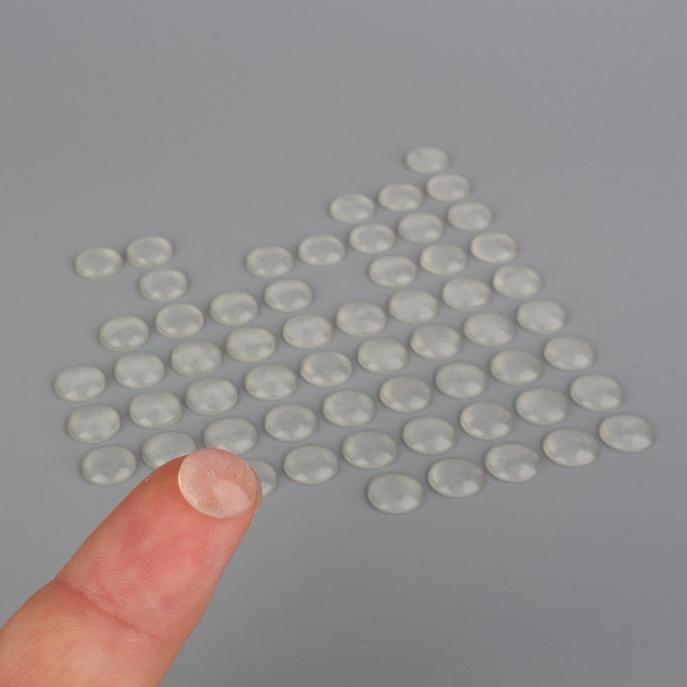 Akozon Bumper Sticker, 100Pcs Self-Adhesive Silicone Feet Semicircle Bumpers Door Furniture Pad 8x2.5mm - Image 3