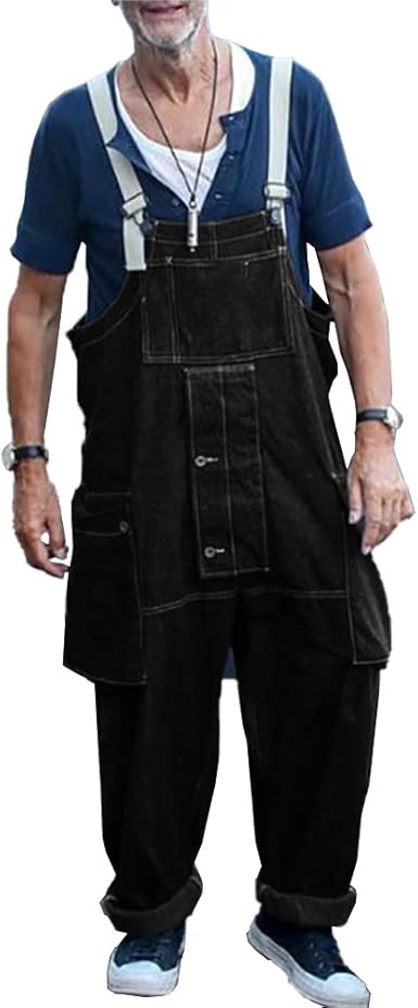 wide leg jeans with suspenders