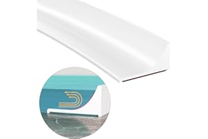 SIKAIQI Water Dam for Sink Shower Tub Threshold Water Barrier Collapsible 0.47" Tall Water Stopper Barrier Water-Blocking Splash Guard Suitable for Bathtub Countertop Sink Cooktop (78 inch, White)