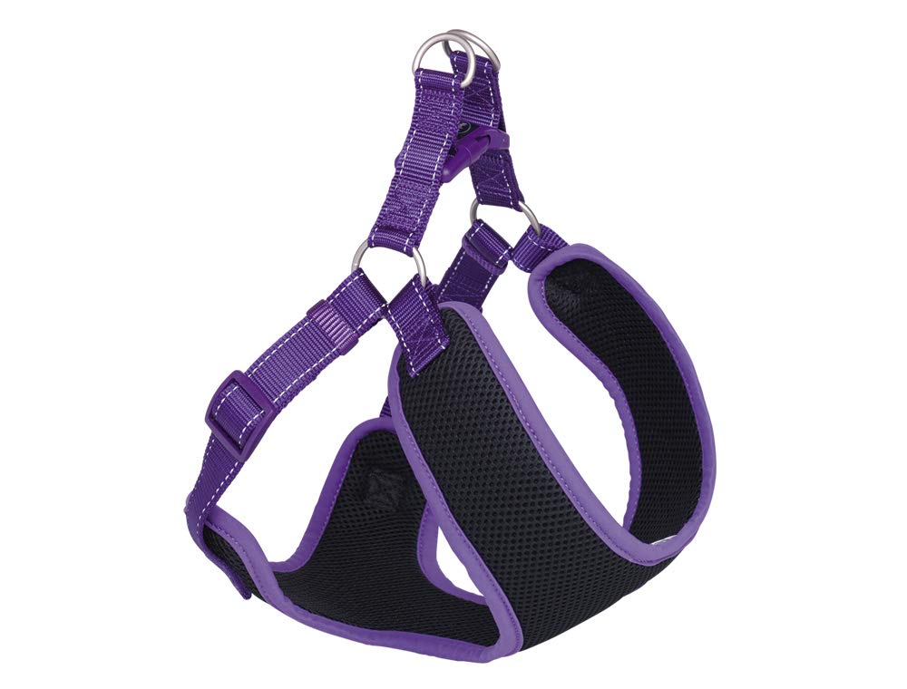 Nobby Harness Black Mesh Reflect, Purple, L: 41-46 cm + 42 cm, W: 10 mm, Pack of 1
