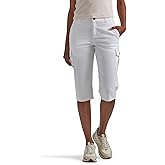 Lee Womens Petite Flex-to-go Mid-Rise 15" Cargo Skimmer Capri Pant