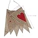TINKSKY Love Letters and Hearts Valentine's Day Bunting Banners Rustic Jute Burlap Pennant Flags Vintage Wedding Garland