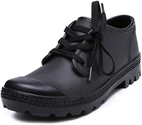 TONGPU Women's Lace Up Rain Shoes Waterproof Garden Shoes US 6