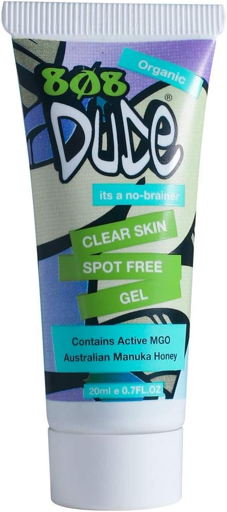808Dude Organic Pimple and Acne Treatment with Tea Tree Essential Oil and Manuka Honey for Clear Teen Skin. Reduces Breakout Pain and Associated Redness 20 ml