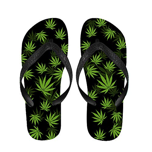 BrowneOLp Flip Flops Weed Leaf Sandals Beach Slippers for Men/Women