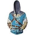 CHLOBLOM Link Hoodie Cosplay Costume Zipper Jacket Novelty Sweatshirt