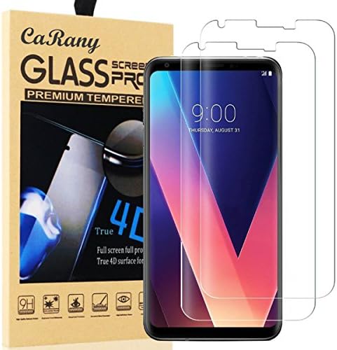LG V30 Screen Protector,CaRany [2 Pack][Case Friendly][Bubble Free] [HD Clear] [Anti-Scratch] Tempered Glass Screen Protector for LG V30-Clear