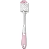 OXO Tot Bottle Brush, Blossom | Soft and Firm Bristles, Flexible Neck Reaches Deep, Clean Baby Bottles, Baby Registry Essentials, Dishwasher Safe
