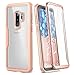 YOUMAKER Galaxy S9+ Plus Case, Crystal Clear with Built-in Screen Protector Full-Body Heavy Duty Protection Slim Fit Shockproof Case Cover for Samsung Galaxy S9 Plus (2018) - Clear/Rose Gold/Pink