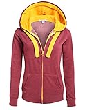 ZENNESSA Women's Active Fleece Long Sleeve Fave zip up Hoodie Sweater Jacket