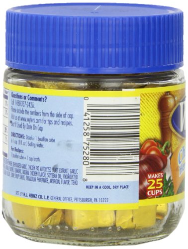 Wylar's Instant Chicken with Herbs & Spices Bouillon Cubes (3.25oz Jars, Pack of 8)