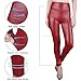 Sexy Faux Leather High Waisted Leggings (L (US 12-14), shiny red)