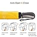 Fidus Inverted Reverse Sun&Rain Car Umbrella Large Windproof Travel UV Umbrella for Women Men - Auto Open Close(Yellow)