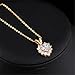 YAZILIND 18K Gold Plated Chain Link Necklace White Zircon Heart Pendant Jewelry
