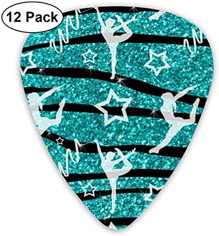 ギターアクセサリ ターコイズキラキラシマウマ体操 ギターピック 正規逆輸入品 12枚セット ピック カラフル 収納ボックス付 様々な厚さ
