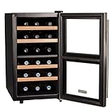 Koldfront TWR187ESS 18 Bottle Free Standing Dual Zone Wine Cooler, Black and Stainless Steel