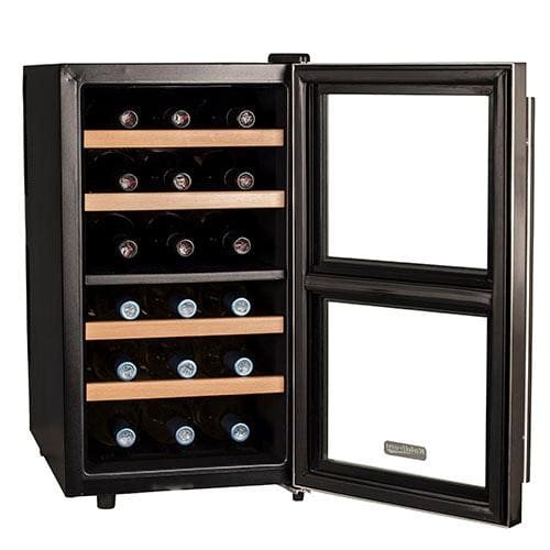 Koldfront TWR187ESS 18 Bottle Free Standing Dual Zone Wine Cooler