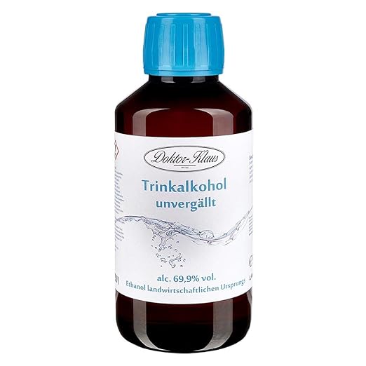 200ml Primasprit Trinkalkohol 69,9% vol. Alc. in brauner PET Flasche mit OV von Doktor Klaus