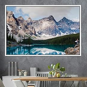 signwin Framed Canvas Wall Art Winter Lake Aerial...