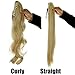S-noilite Clip In Ponytail Hair Extensions Claw Clip In Ponytail Extention Hairpiece Long Straight Jaw Clip In Ponytail for Women Synthetic Fiber Hair 21 Inch Bleach Blonde