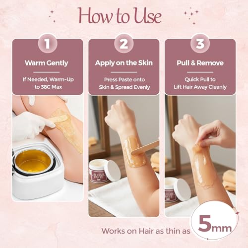 Strong sugar paste - hair removal sugaring for smooth skin - hypoallergenic & for sensitive skin - removes hair from 5mm - 600g