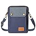 Cell Phone Purse Wallet Canvas Big Pocket Women Small Crossbody Purse Bags(Blue)